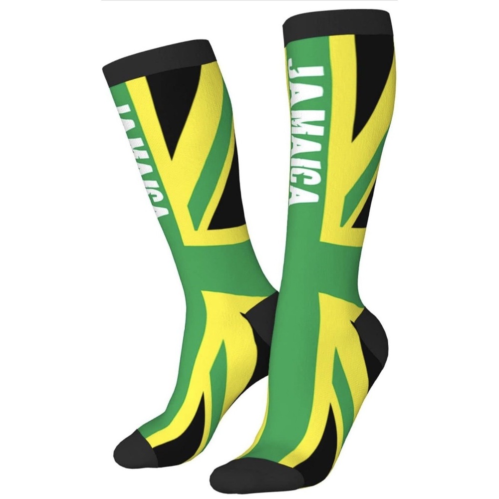 Unisex Novelty Socks Women Men Teens Soft Knee High Crew‎ Socks  Jamaica